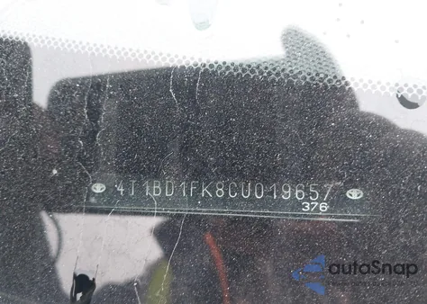 2012 Toyota Camry Hybrid Le z USA, uszkodzony, nr VIN 4T1BD1FK8CU019657